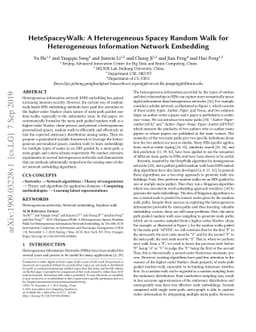 HeteSpaceyWalk: A Heterogeneous Spacey Random Walk for Heterogeneous
  Information Network Embedding