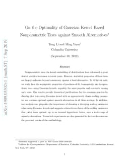 On the Optimality of Gaussian Kernel Based Nonparametric Tests against
  Smooth Alternatives