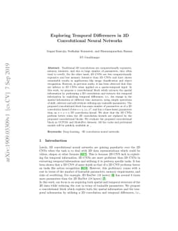 Exploring Temporal Differences in 3D Convolutional Neural Networks