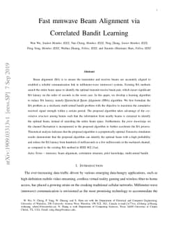 Fast mmwave Beam Alignment via Correlated Bandit Learning