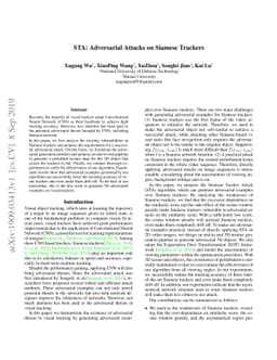 STA: Adversarial Attacks on Siamese Trackers