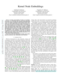 Kernel Node Embeddings