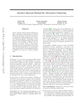 Iterative Spectral Method for Alternative Clustering