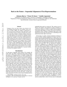 Back to the Future -- Sequential Alignment of Text Representations