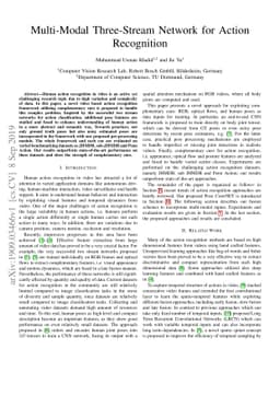 Multi-Modal Three-Stream Network for Action Recognition