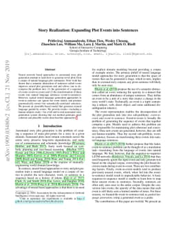 Story Realization: Expanding Plot Events into Sentences