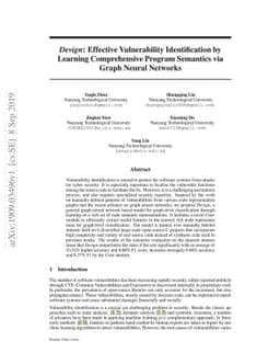 Devign: Effective Vulnerability Identification by Learning Comprehensive
  Program Semantics via Graph Neural Networks