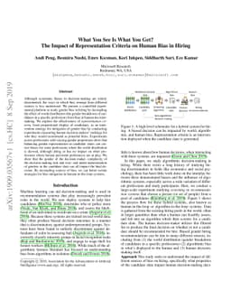 What You See Is What You Get? The Impact of Representation Criteria on
  Human Bias in Hiring