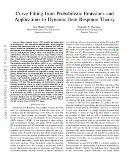 Curve Fitting from Probabilistic Emissions and Applications to Dynamic
  Item Response Theory