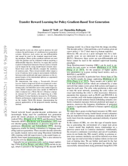 Transfer Reward Learning for Policy Gradient-Based Text Generation