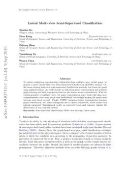 Latent Multi-view Semi-Supervised Classification