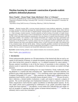 Machine learning for automatic construction of pseudo-realistic
  pediatric abdominal phantoms