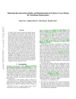 Balancing Reconstruction Quality and Regularisation in ELBO for VAEs