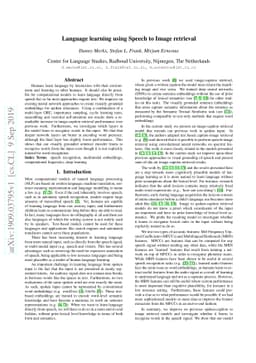 Language learning using Speech to Image retrieval