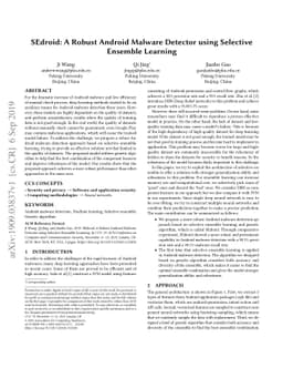 SEdroid: A Robust Android Malware Detector using Selective Ensemble
  Learning