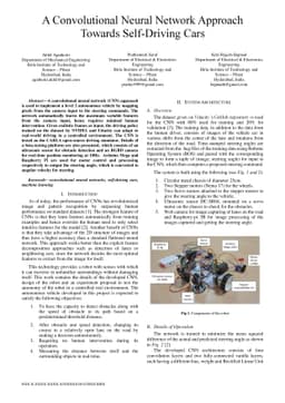 A Convolutional Neural Network Approach Towards Self-Driving Cars