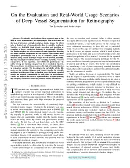 On the Evaluation and Real-World Usage Scenarios of Deep Vessel
  Segmentation for Retinography