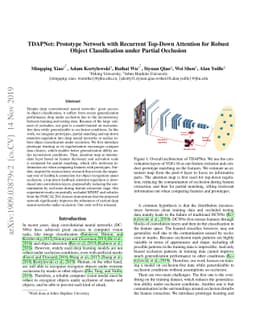 TDAPNet: Prototype Network with Recurrent Top-Down Attention for Robust
  Object Classification under Partial Occlusion
