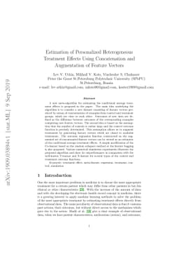 Estimation of Personalized Heterogeneous Treatment Effects Using
  Concatenation and Augmentation of Feature Vectors