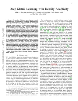 Deep Metric Learning with Density Adaptivity