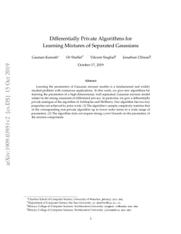 Differentially Private Algorithms for Learning Mixtures of Separated
  Gaussians