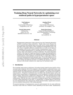 Training Deep Neural Networks by optimizing over nonlocal paths in
  hyperparameter space