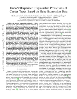 OncoNetExplainer: Explainable Predictions of Cancer Types Based on Gene
  Expression Data