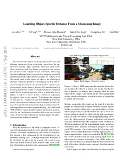 Learning Object-specific Distance from a Monocular Image