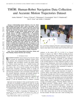 THÖR: Human-Robot Navigation Data Collection and Accurate Motion
  Trajectories Dataset