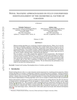 Novel tracking approach based on fully-unsupervised disentanglement of
  the geometrical factors of variation