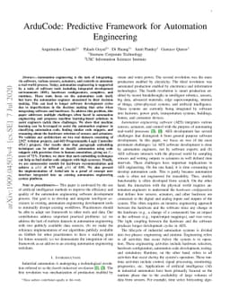 ArduCode: Predictive Framework for Automation Engineering