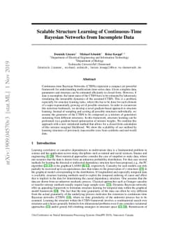 Scalable Structure Learning of Continuous-Time Bayesian Networks from
  Incomplete Data