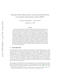 Surrogate-based Optimization using Mutual Information for Computer
  Experiments (optim-MICE)