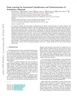 Deep Learning for Automated Classification and Characterization of
  Amorphous Materials