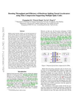 Boosting Throughput and Efficiency of Hardware Spiking Neural
  Accelerators using Time Compression Supporting Multiple Spike Codes
