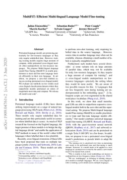 MultiFiT: Efficient Multi-lingual Language Model Fine-tuning