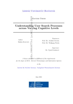 Understanding user search processes across varying cognitive levels