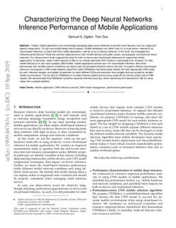 Characterizing the Deep Neural Networks Inference Performance of Mobile
  Applications