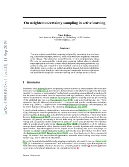 On weighted uncertainty sampling in active learning