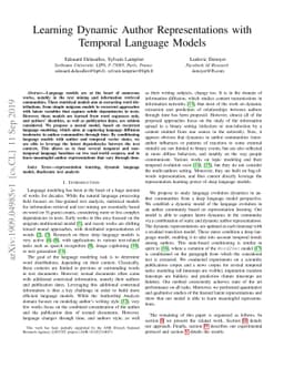 Learning Dynamic Author Representations with Temporal Language Models