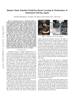 Human Visual Attention Prediction Boosts Learning & Performance of
  Autonomous Driving Agents