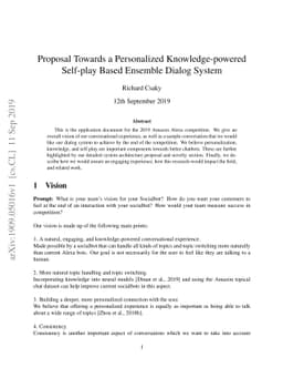 Proposal Towards a Personalized Knowledge-powered Self-play Based
  Ensemble Dialog System