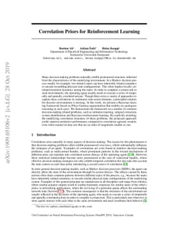 Correlation Priors for Reinforcement Learning