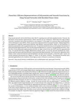 PowerNet: Efficient Representations of Polynomials and Smooth Functions
  by Deep Neural Networks with Rectified Power Units