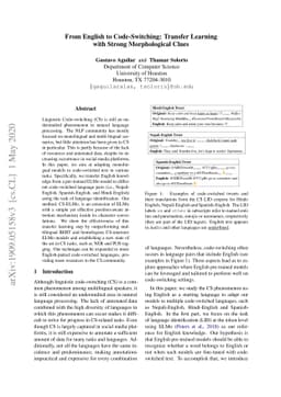 From English to Code-Switching: Transfer Learning with Strong
  Morphological Clues