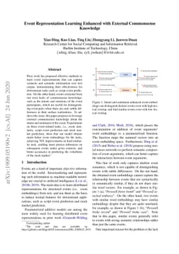 Event Representation Learning Enhanced with External Commonsense
  Knowledge
