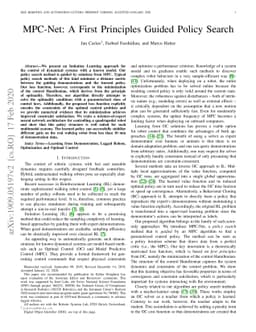 MPC-Net: A First Principles Guided Policy Search