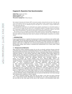 Cogsworth: Byzantine View Synchronization