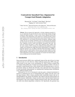 Contrastively Smoothed Class Alignment for Unsupervised Domain
  Adaptation