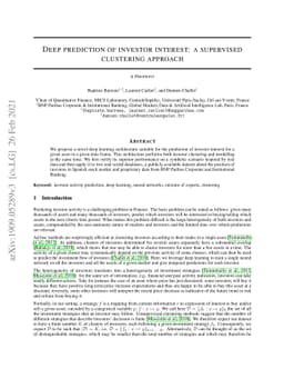 Deep Prediction of Investor Interest: a Supervised Clustering Approach